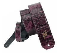 Nefelibata Guitar Strap, 2.3-Inch Snake-Grain Handmade Cowhide Guitar Straps with Padding for Bass, Electric, and Acoustic Guitars (Purple)