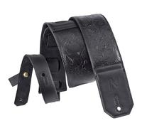 Nefelibata Guitar Strap, 2.3" Wide Guitar Straps, Full-Grain Sculpted Leather with Soft padding for Bass, Electric & Acoustic Guitar (Black)