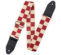 Nefelibata Guitar Strap Cotton with Thicked First Layer Vegetable Tanned Cowhide Leather Ends for Acoustic, Bass, Electric, Gift for Your Love Guitarists (Squares)