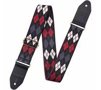 Nefelibata Guitar Strap Cotton with Thicked First Layer Vegetable Tanned Cowhide Leather Ends for Acoustic, Bass, Electric, Gift for Your Love Guitarists (Diamond)