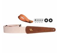 Nefelibata Guitar Strap with Pick Pocket, 100% Cotton Full Grain Leather End Guitar Strap for Acoustic Guitar, Electric Guitar, Bass, Gift for Guitarists and Kids