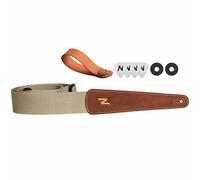 Nefelibata Guitar Strap with Pick Pocket, 100% Cotton Full Grain Leather End Guitar Strap for Acoustic Guitar, Electric Guitar, Bass, Gift for Guitarists and Kids
