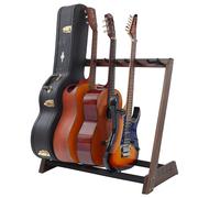 Nefelibata Multipurpose Guitar Stand 5 Stands Wooden Guitar Stand Floor Stand for Guitars and Cases, Electric Guitars, Acoustic Guitars, Bass Guitars, Celli - German Ash (Coffee)