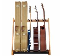 Nefelibata Multipurpose Guitar Stand 5 Stands Wooden Guitar Stand Floor Stand for Guitars and Cases, Electric Guitars, Acoustic Guitars, Bass Guitars, Celli - German Ash (Original Wood Colour)