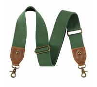 Nefelibata Purse Strap-2" Crazy Horse Leather Bag Strap Adjustable Replacement,Retro Jacquard Embroidery Crossbody Straps, Retro Christmas Green, 6.81 cm x 4.19 cm x 18.8 cm