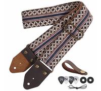 Nefelibata Qy-jtbd-fmp-146 Guitar Strap, Blue-Gold Embroidery, L