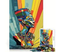 Nefertiti Egypt Queen Art for Adults 1000 Piece Jigsaw Puzzle Thought Toy Anxiety Relief Precise Edge Thoughtful Gift (38x26cm)