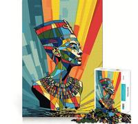 Nefertiti Egypt Queen Art Jigsaw Puzzles for Adults 1000 Piece Logic Boost Toy Group Joy Premium Edge Bday Surprise (50x75cm)
