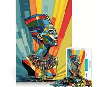 Nefertiti Egypt Queen Art Jigsaw Puzzles for Adults1000 Pieces Intellect Toy Calming Play Quality Cut Wall Art Decor (38x52cm)