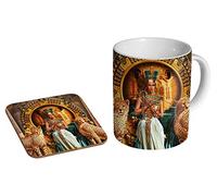 Nefertiti Egyptian Artwork Ceramic Coffee Mug + Coaster Gift Set …
