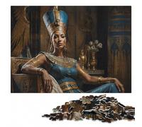Nefertiti Egyptian Queen Portrait Wooden Jigsaw 300 Pieces, Adult Puzzle | Image-area sorting: a simple way to organise the image during indoor leisure.