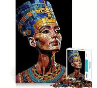 Nefertiti Mosaic Portrait 1000 Piece Jigsaw Puzzles for Adults Teenagers Logic Toy Relax Time Precision Cut (38x52cm)