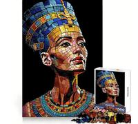 Nefertiti Mosaic Portrait Adults Puzzles 1000 Piece Jigsaws Strengthen Recall Relaxing Fun Quality Edge Festival Gift (50x75cm)