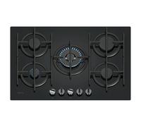 Neff T27PIQ4S0 N70 75cm 5 Burner Gas Hob in Black Glass Wok Burner