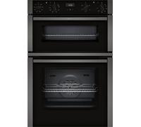 NEFF, N50, U1ACE2AG3B, 60cm Built-in Double Oven with CircoTherm, Easy Clean and LCD display in Graphite-Grey