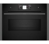 NEFF N90 C24MT73G0B Built In Compact Electric Single Oven with Microwave Function with Pyrolytic Cleaning - Graphite Grey, Grey