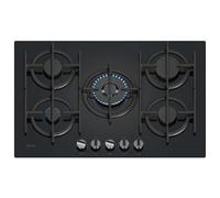 Neff T27PIQ4S0 N70 75cm 5 Burner Gas Hob in Black Glass Wok Burner