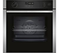 Neff N50 Slide And Hide Multifunction Single Oven - Black With Steel Trim