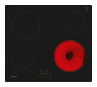 NEFF N50 T16NBE1L Electric Hob, 60cm wide, 4 burners, Touch Control, Black, Integrated
