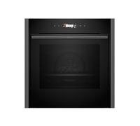 NEFF N70 B54CR71G0B Slide and Hide Single Oven with Pyrolytic Self Cleaning, CircoTherm, 3.7" Full Touch Display, Soft Open, Integrated, 60 x 60cm, Graphite Grey