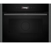 Neff N70 C24GR3XG1B Black/Graphite Grey Built-In Compact Microwave Oven & Grill