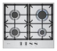 NEFF, N70, T26CIP8N0, 60cm Gas Hob with 4 burner, Optimised FlameSelect, 2 Dishwasher suitable cast iron pan supports, Detachable metallic sword dial