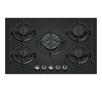 Neff T27PIQ4S0 N70 75cm 5 Burner Gas Hob in Black Glass Wok Burner