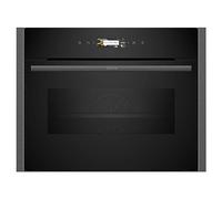 NEFF N90 C24MR21G0B Compact Oven with Microwave, Graphite Grey | Electronic, 3.7" Full Touch TFT Display, 20 functions, Soft open/close door.