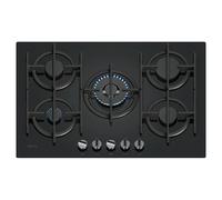 Neff T27PIQ4S0 N70 75cm 5 Burner Gas Hob in Black Glass Wok Burner