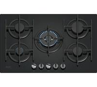 Neff T27PIQ4S0 N70 75cm 5 Burner Gas Hob in Black Glass Wok Burner