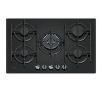 Neff T27PIQ4S0 N70 75cm 5 Burner Gas Hob in Black Glass Wok Burner