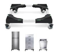 Nefish Furniture Dolly Adjustable Mini Fridge Stand Washing Machine Stand Mobile Roller with 4 Locking Swivel Wheels Universal Mobile Base Moving Cart for Dryer Refrigerator