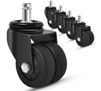 Nefish Office Chair Caster Wheels 2 Inch, 11mm, Heavy Duty Replacement Rubber Chair Casters, Support 750lbs(Set of 5), Quiet Rolling Desk Chair Rollers, Safe for Hardwood Floors&Carpet, Universal Fit
