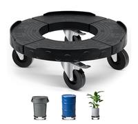 Nefish Trash Can Dolly with 3 in Wheels, Adjustable 15-19 Inch Round keg Dollies, Heavy Duty Drum Dollies 480lbs Tire Dolly, Multi Functional Garbage Can Dolly Cart