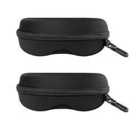 Nefkxyz 2 Pack Large Sunglasses Cases, Hard Shell Eyeglasses Case, Zipper Portable Travel Glasses Storage Bag with Plastic Hook