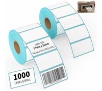 NefLaca 2 Roll 2000 Self Adhesive Label Sticker 57mm x 32mm Address Labels Blank Roll Rectangle Label Write On Note Mark Catering Food Jars Sticky Stickers for Office Kitchen Printer