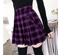 NEFLUM 2022 Gothic Vintage Plaid Mini Skirt Women Suspender Strap Pleated A-line Skirts High Waist Casual Plus Size Faldas