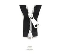 NEFLUM 5# Metal Zipper 70 cm / 90 cm Double Slider Zipper Replacement DIY Sewing Garment Jacket Accessories, Black, 70cm