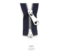 NEFLUM 5# Metal Zipper 70 cm / 90 cm Double Slider Zipper Replacement DIY Sewing Garment Jacket Accessories, Navy Blue, 70cm