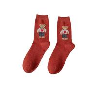 NEFLUM Autumn and Winter Warm Wool Woman Cute Cartoon Bear Socks - Women Harajuku Kawaii Socks