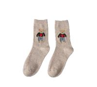NEFLUM Autumn and Winter Warm Wool Woman Socks Japanese Cute Cartoon Bear Socks Women Harajuku Kawaii Cute Socks