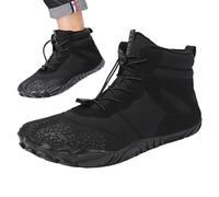 NEFLUM Barefoot Boots Men, Unisex-Adults, Black, 41 EU - 46, Ankle-High, Waterproof, Winter, Minimalist, Flat Heel, Round Toe, Hiking Boot, Outdoor Active, Active Adults, Outdoor Enthusiasts, Boots