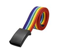 NEFLUM Colorful Woven Belts Canvas Men's and Women's Stripes Color Matching Belts Rainbow Canvas Belts 3.8 cm Width, 115cm