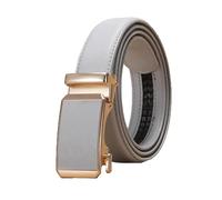 NEFLUM Women/Men Leather Belt Casual Adjustable Automatic Buckle Belts 3.0 cm Widtn Colorful Decorative Belt, Grey, 125x3cm