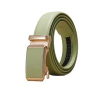 NEFLUM Women/Men Leather Belt Casual Adjustable Automatic Buckle Belts 3.0 cm Widtn Colorful Decorative Belt, Green, 125x3cm