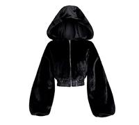 NEFLUM Y2K Spring Fur Bomber Coat Women's Clothes Plush Jacket Cardigan Top Zipper High Waist Blackpink Hoodie Sweat Jacket Women Women Hoodie Kawaii Clothes Y2k Clothes