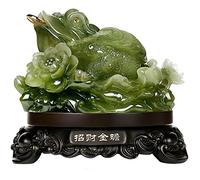 NEFSO Lucky Money Frog,Feng Shui Toad Coin Chinese Charm for (Three Legged Wealth Frog or Money Toad) Statue,Feng Shui Decor,6.9"(W) x 6.5"(H)