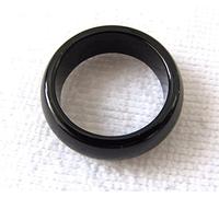 NEFSO Natural Black Onyx Hand Carved Band Ring (Ring Size : 7.5) (8)