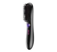 Negative Ion Styling Tool - 8.7 Inches Hair Straightening Brush, Fast Heating Anti-Scald | Rechargeable Straightening Comb for Travel, Home, Morning Rush and Vacation