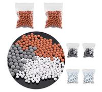 Negative Ionic Shower Head Beads Replacement Bio-Active Stone for Ionic Filter Shower Head Remove Chlorine Fluoride Impurities and Hard Water (Red White Gray)